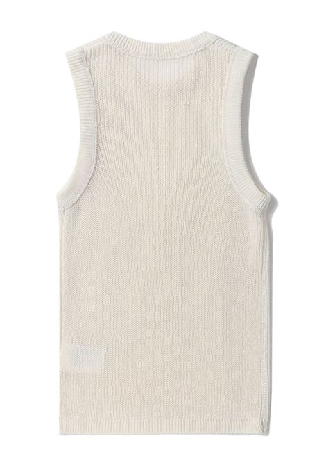 Cream crew-neck sleeveless knitted top - women LOW CLASSIC | LOW23UMKN030CR